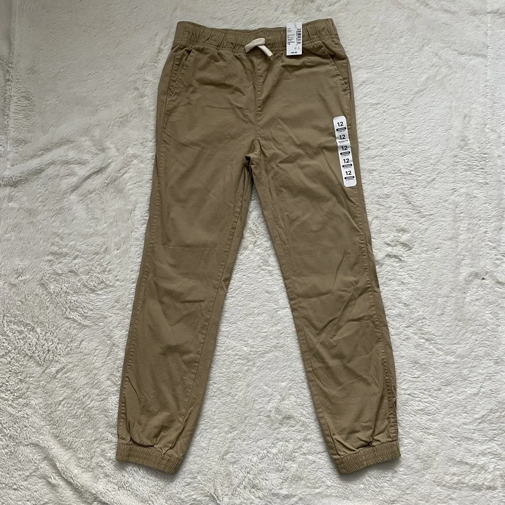 The Childrens Place Jogger Stretch Twill Navy/Tan Utility Casual 12 Set of 2